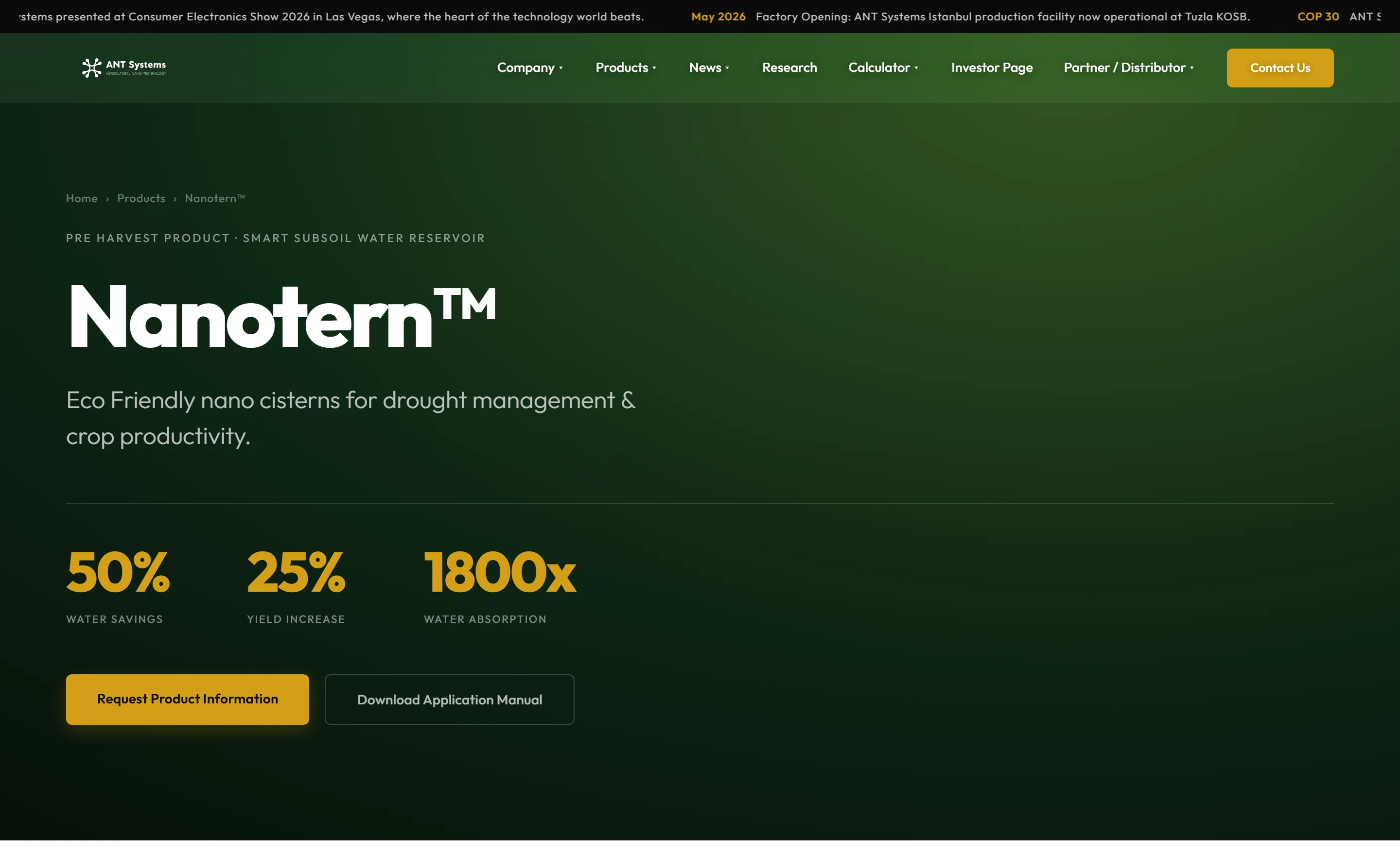 Nanotern product page