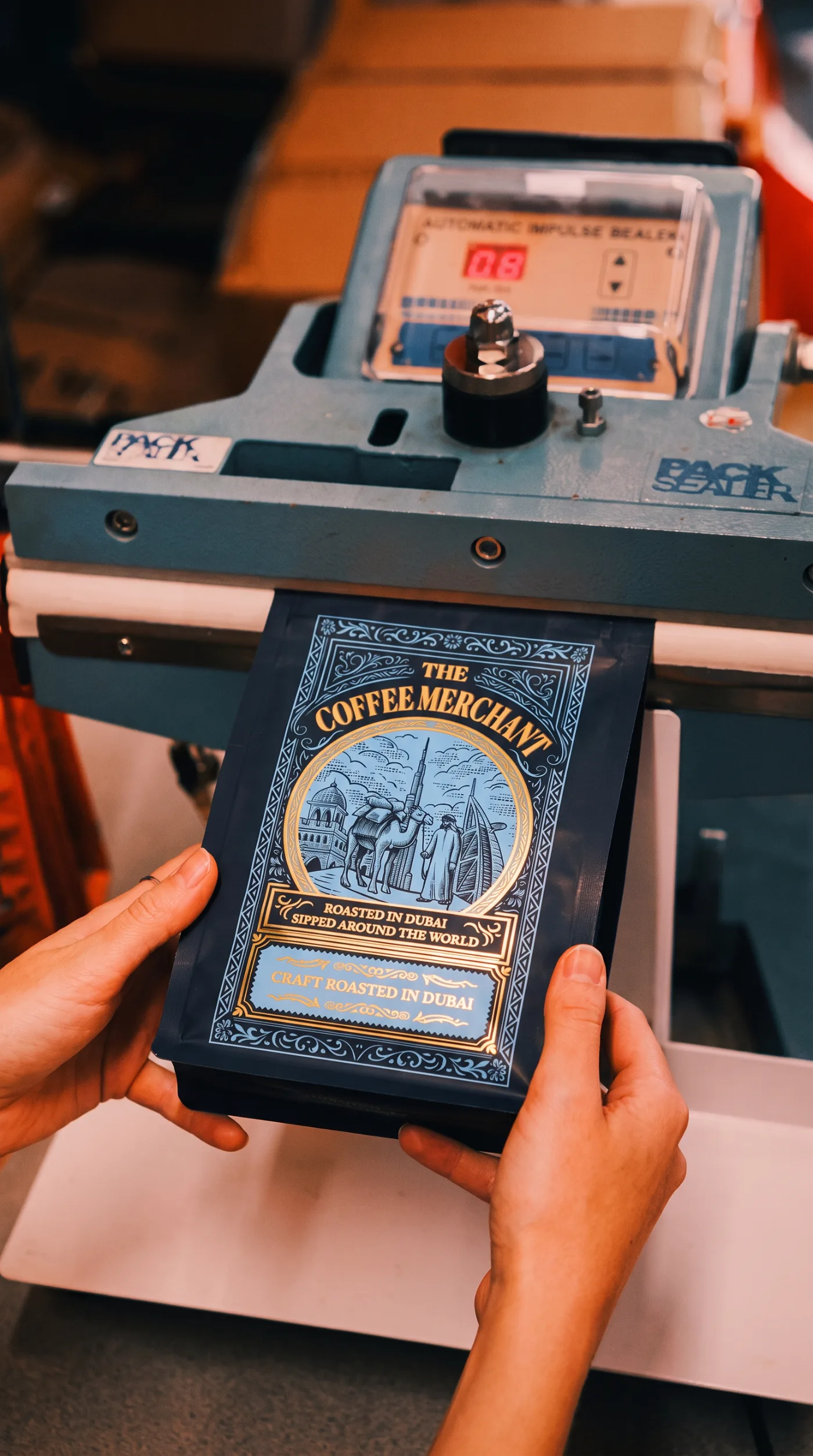 The Coffee Merchant, roastery lifestyle frame