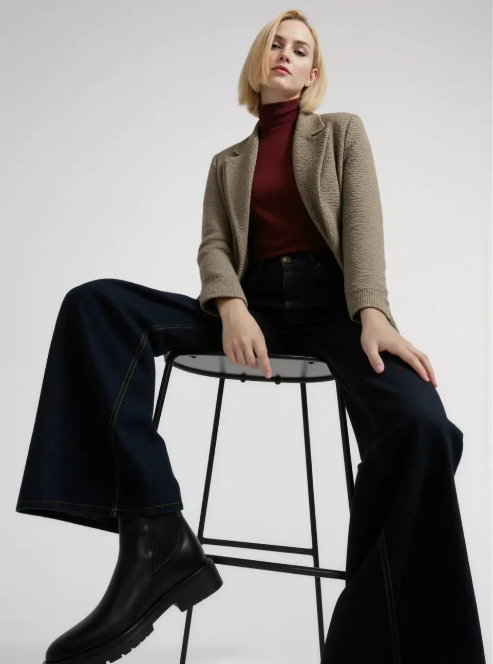 Koton Russia FW25, knit blazer, roll-neck