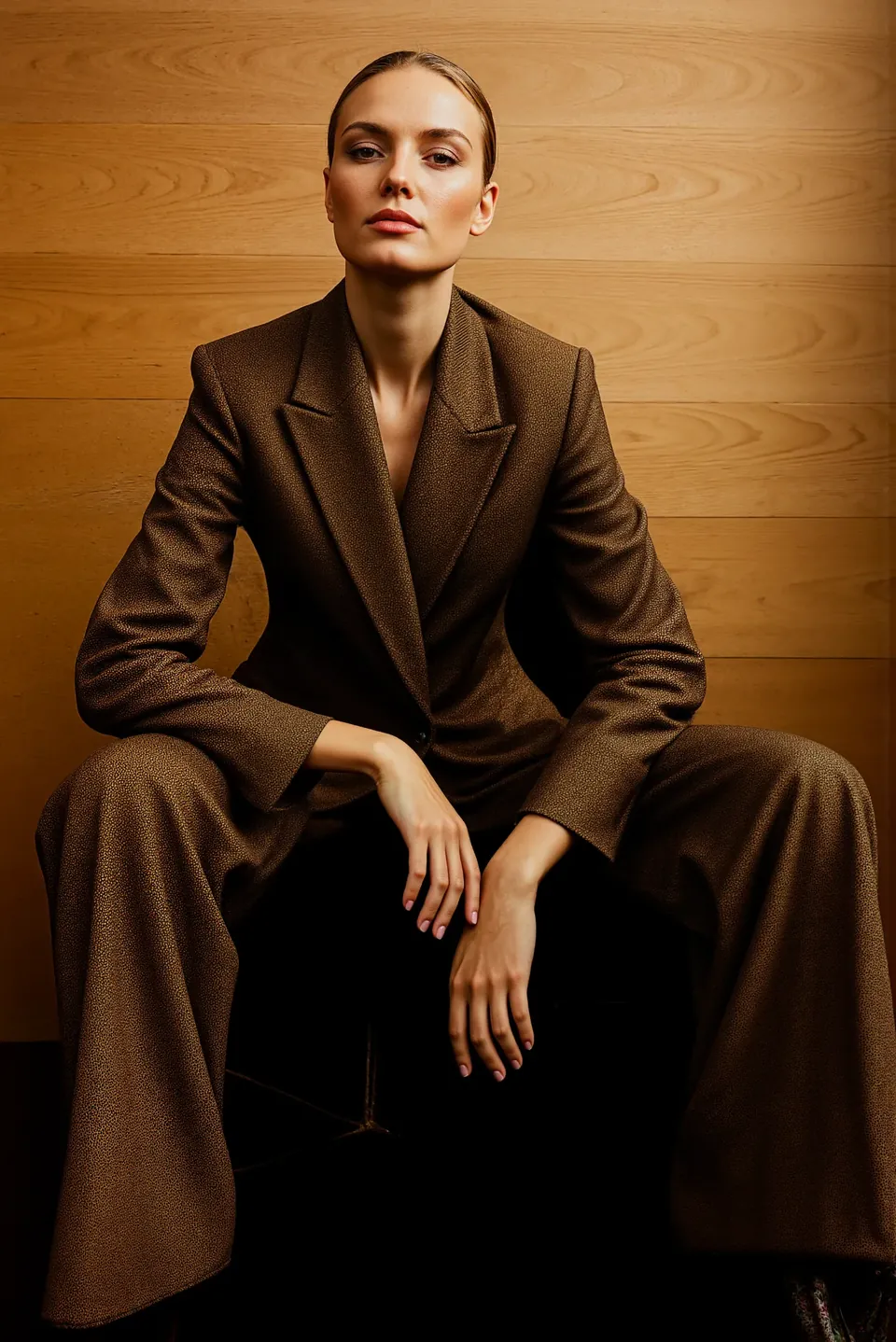 Koton Russia FW25, textured wool, oak panelling