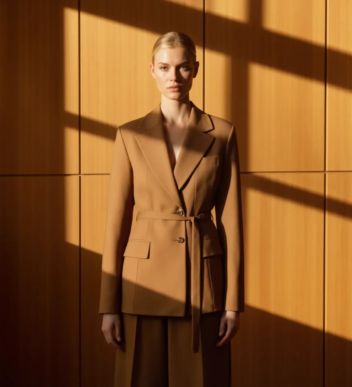 Koton Russia FW25, camel belted blazer