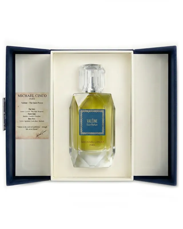 Valéine elixir parfum in its presentation case