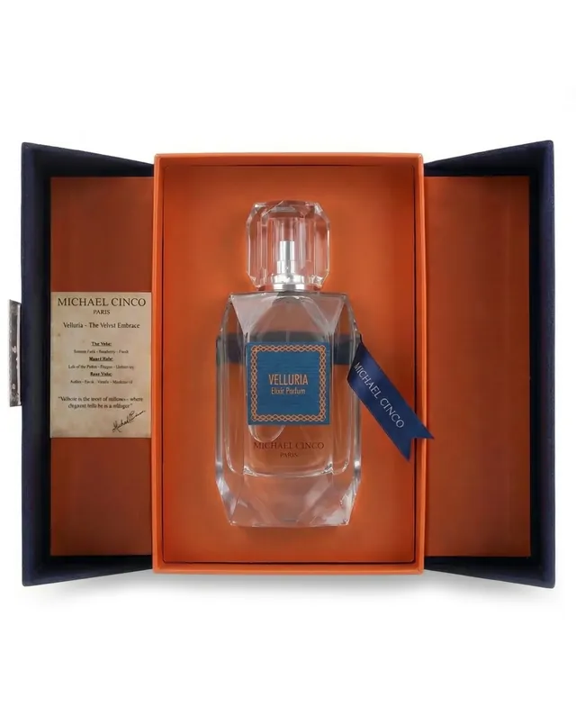 Velluria elixir parfum in its presentation case