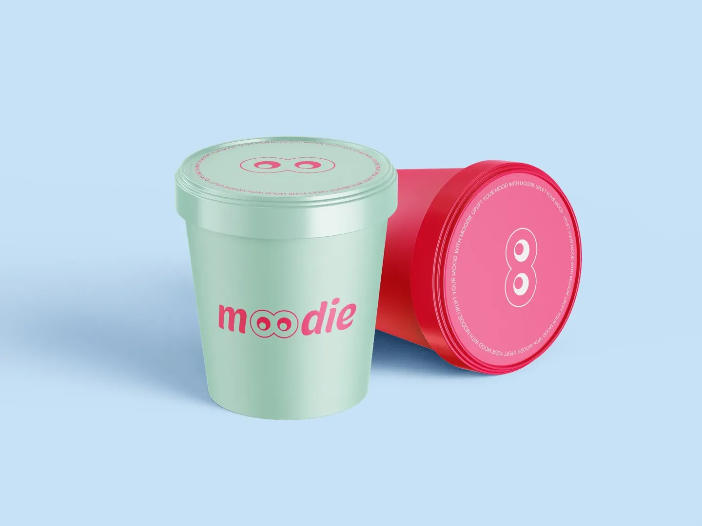 Moodie takeaway cup and lid packaging