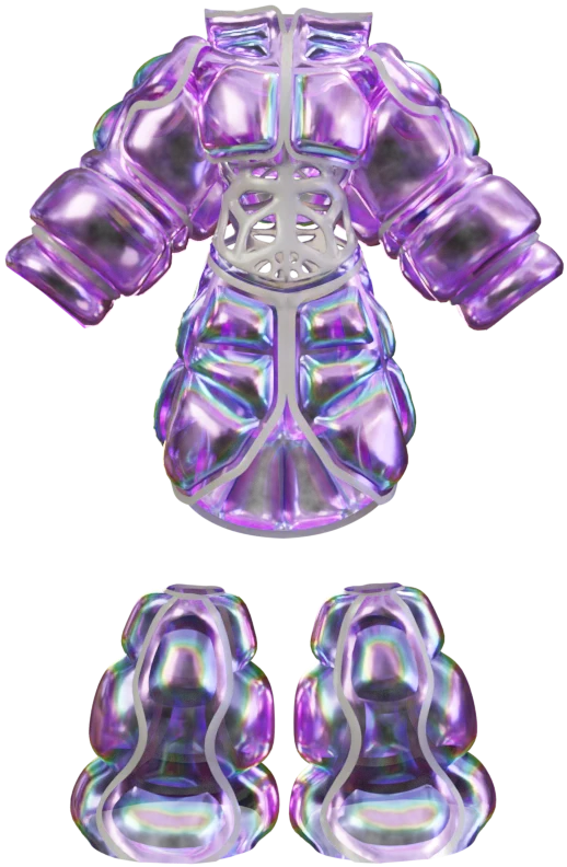 Morphellum, an iridescent lilac two-piece