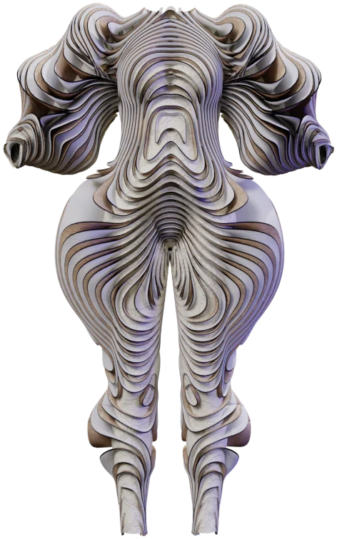 Morphellum, an op-art layered bodysuit