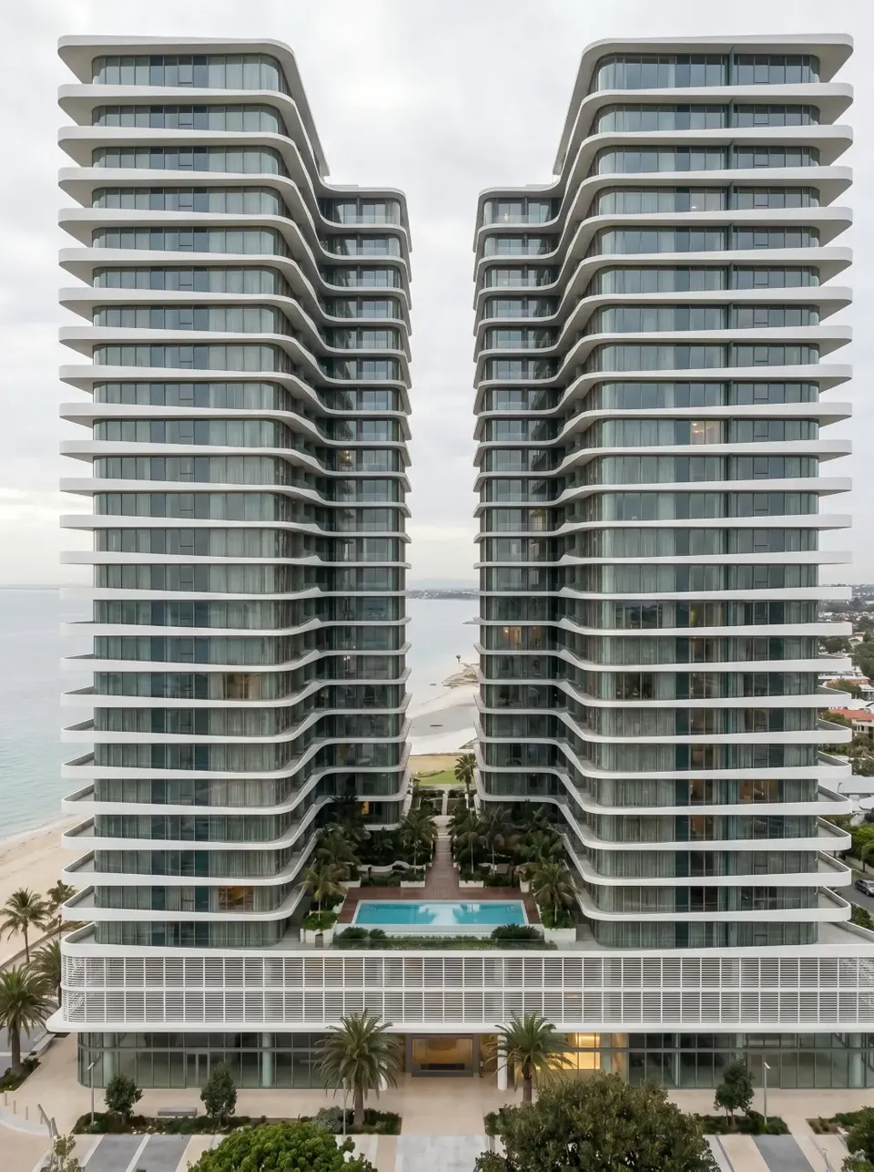 Towers under open sky