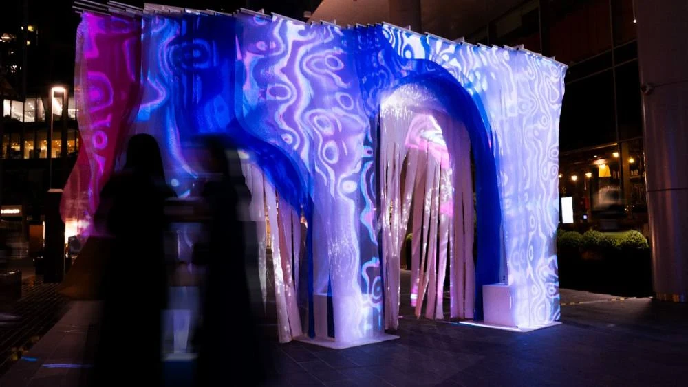 Echoes of Light, the installation lit for visitors